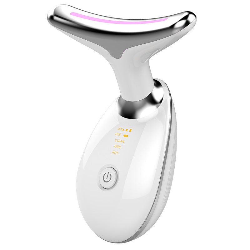 Glowstry EMS Red Light Therapy Face & Neck Massager white